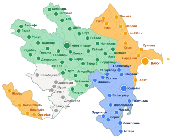 Карта Азербайджана.