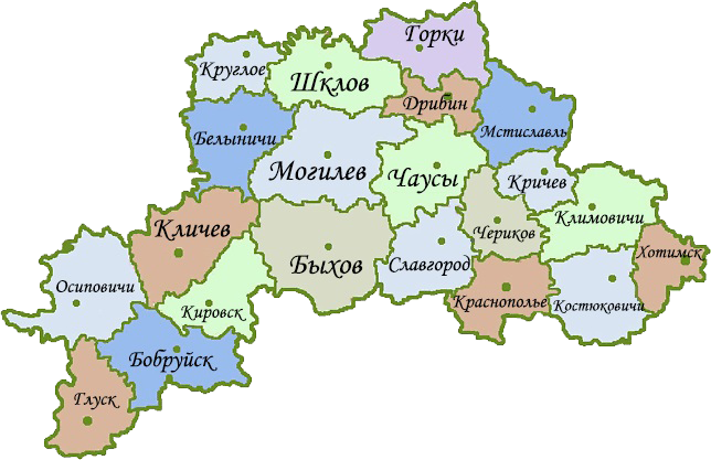 Карта Могилёвской области.