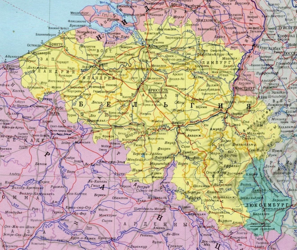 карта Бельгии.