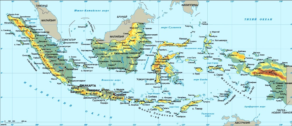 Карта Индонезии.