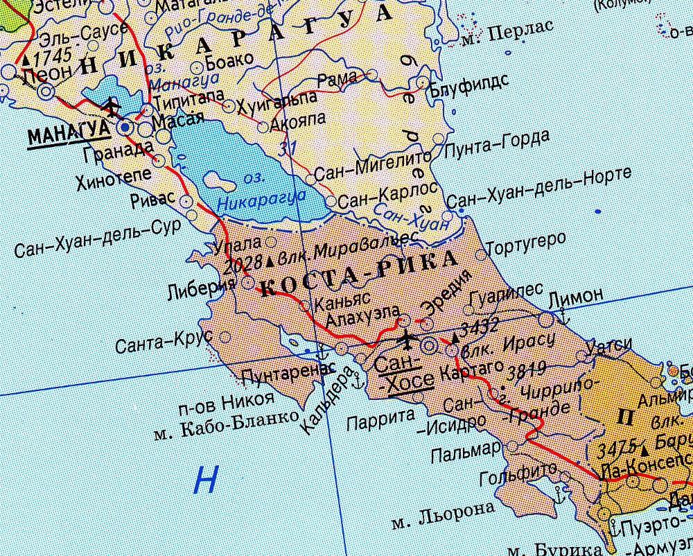 Карта Коста-Рики.
