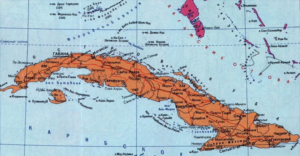 Карта Кубы.