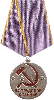 Медаль «За трудовое отличие».