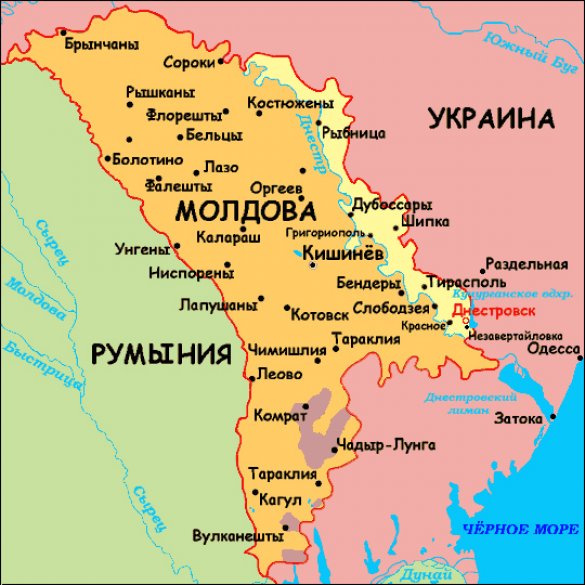 Карта Молдавии.