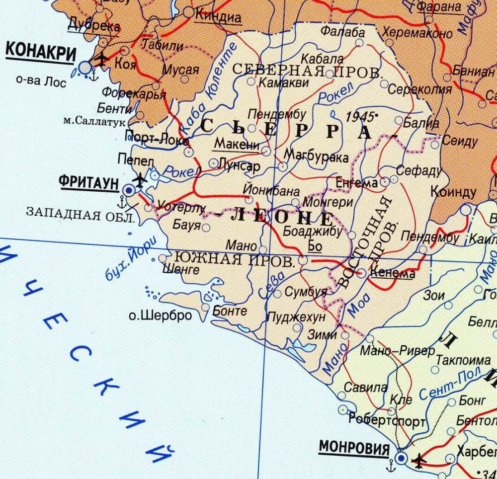Карта Сьерра-Леоне.
