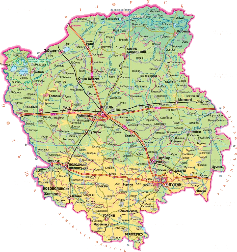 Карта Карпатской области.