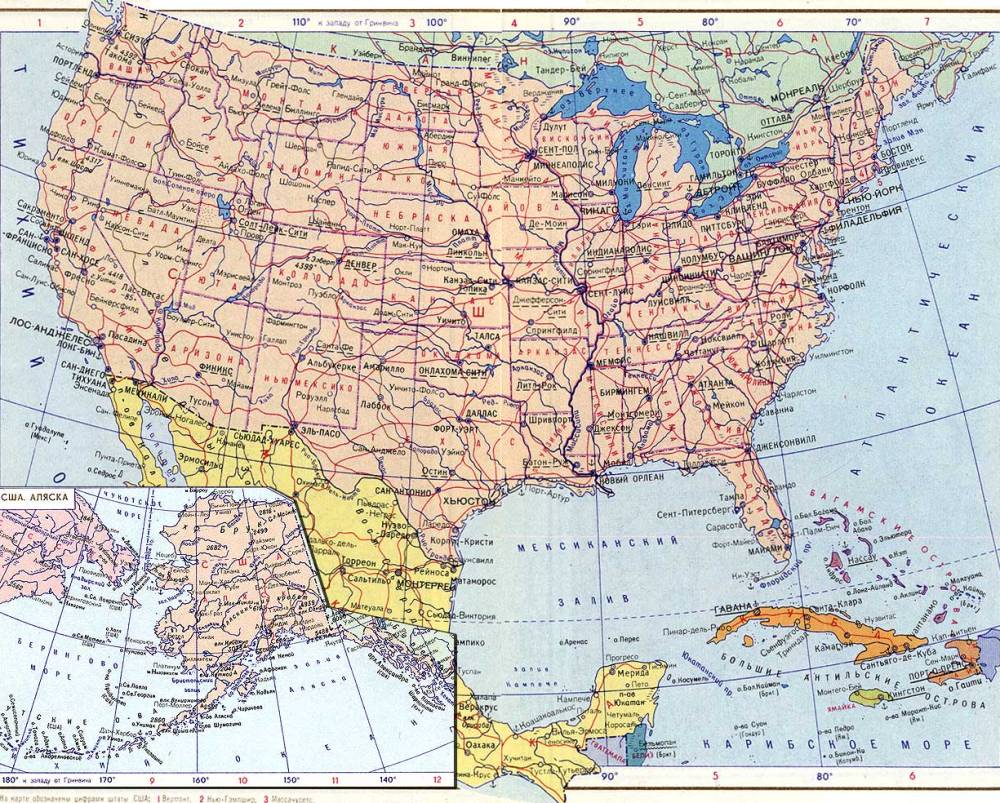 Карта США.